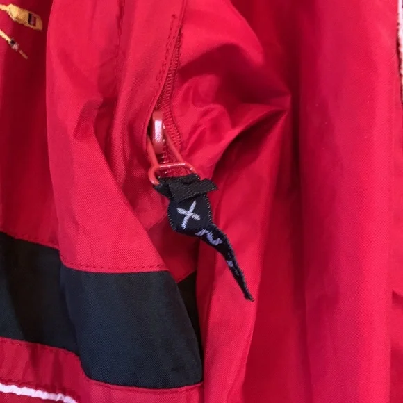 Vintage 90s XNT size 4 cape cod woven lined zip up red navy wind jacket vest EUC